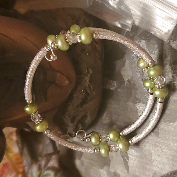 Bracelet w. Swavorski & vantel pearl - Picture 3 of 4